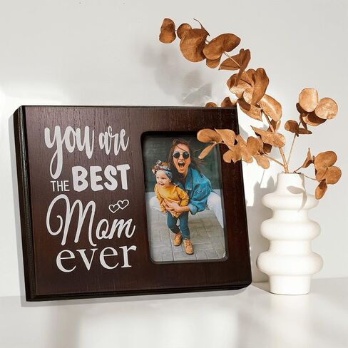 Ylu Yni Anniversary Wedding Engagement Gifts for Women, Wooden Picture Frame for 4x6 Inch Photo, Brown Home Decor, for Couples, Boyfriend, Girlfriend, Unique Birthday Gifts for Her/Him in Saudi Arabia