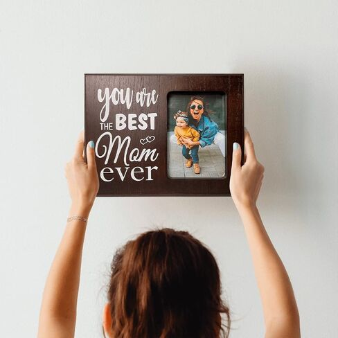 Ylu Yni Anniversary Wedding Engagement Gifts for Women, Wooden Picture Frame for 4x6 Inch Photo, Brown Home Decor, for Couples, Boyfriend, Girlfriend, Unique Birthday Gifts for Her/Him in Saudi Arabia