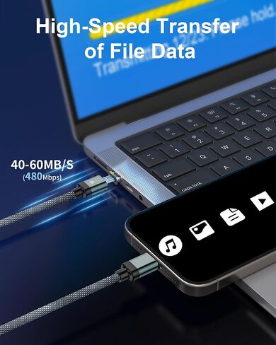 ZBF 100W USB C Magnetic Charging Cable, 2 in 1 Charger Cable for Type C(3 Pack, 4/6.6/6.6FT) 480Mbps Data Transfer, 5A Fast Charging for Phone 17 16 15,14,13 Pro Max, MacBook Pro,Pad,Galaxy S22,Pixel in Kuwait