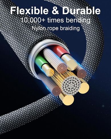 ZBF 100W USB C Magnetic Charging Cable, 2 in 1 Charger Cable for Type C(3 Pack, 4/6.6/6.6FT) 480Mbps Data Transfer, 5A Fast Charging for Phone 17 16 15,14,13 Pro Max, MacBook Pro,Pad,Galaxy S22,Pixel in Kuwait