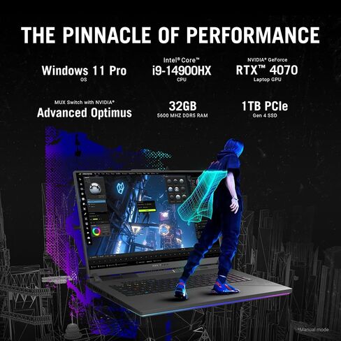 ASUS ROG Strix G16 (2023) كمبيوتر محمول للألعاب، 16 بوصة 16:10 QHD 240 هرتز، GeForce RTX 4060، Intel Core i9-13980HX، 16 جيجابايت DDR5، 1 تيرابايت PCIe SSD، Wi-Fi 6E، Windows 11، G614JV-ES94 in Saudi Arabia