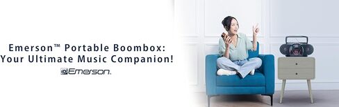 Emerson EPB-3002 بلوتوث محمول، مشغل MP3/CD AM/FM راديو كاسيت/مسجل مع مضخم صوت ومدخل USB Boombox in Saudi Arabia