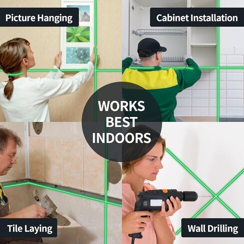 مستوى الليزر عبر خط Firecore، 4 أوضاع نبض يدوية لضبط السطوع، مستوى ليزر ذاتي التسوية ذاتي الشعاع الأخضر لمشاريع تسوية الصور المعلقة في الأماكن المغلقة، تتضمن البطارية وحقيبة حمل in Kuwait