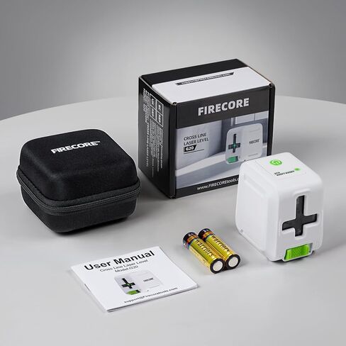مستوى الليزر عبر خط Firecore، 4 أوضاع نبض يدوية لضبط السطوع، مستوى ليزر ذاتي التسوية ذاتي الشعاع الأخضر لمشاريع تسوية الصور المعلقة في الأماكن المغلقة، تتضمن البطارية وحقيبة حمل in Kuwait