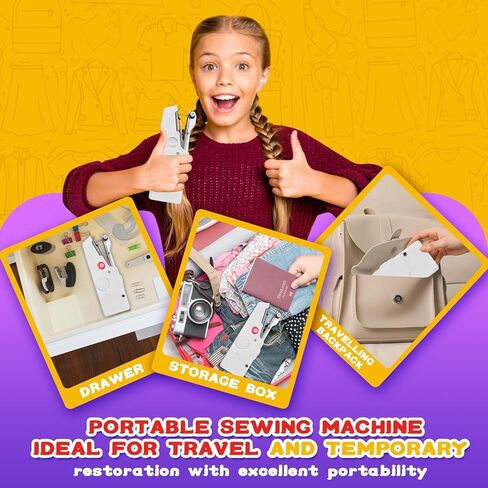 35 قطعة من الملحقات المحمولة لآلة الخياطة المحمولة، ماكينة خياطة يدوية كهربائية أوتوماتيكية للاستخدام المنزلي، الأقمشة، الملابس، المنزل، السفر، تعمل بالبطارية، ماكينة خياطة صغيرة سهلة الاستخدام للمبتدئين in Kuwait