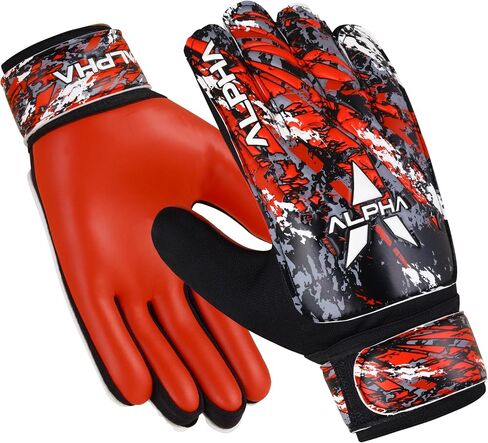 AlphaSports Soccer Goalie Gloves for Kids Boys, Youth and Adult Football Goalkeeper Gloves with 4mm Latex Palm and Double Wrist Protection in Saudi Arabia