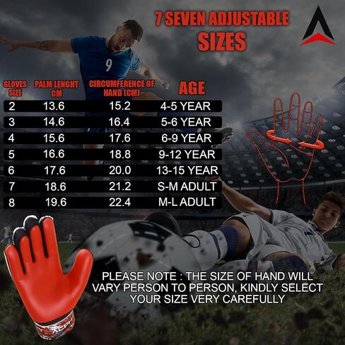 AlphaSports Soccer Goalie Gloves for Kids Boys, Youth and Adult Football Goalkeeper Gloves with 4mm Latex Palm and Double Wrist Protection in Saudi Arabia