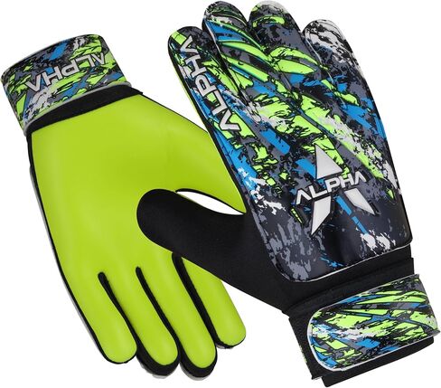 قفازات AlphaSports لكرة القدم لحارس المرمى للأطفال الأولاد والشباب والكبار مع راحة يد مطاطية 4 مم وحماية مزدوجة للمعصم in Kuwait