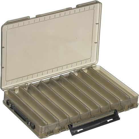 PATIKIL Double-Sided Fishing Lure Box, Plastic 18 Grids Fish Tackle Bait Organizer Storage Container, Gray in Saudi Arabia