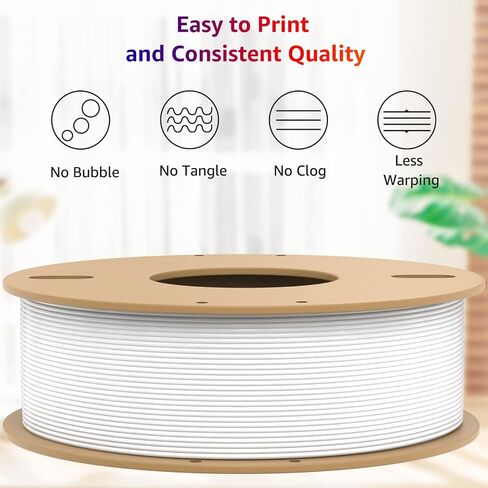 Dikale PLA+ 3D Printer Filament 1.75mm No Tangle, Neatly Wound Filament Net Weight 250g Spool, PLA Pro Plus, White in Saudi Arabia