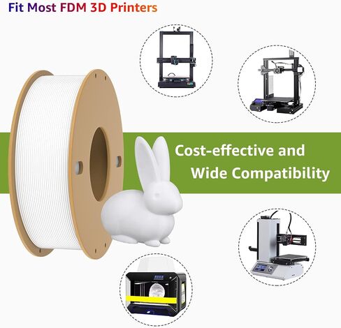 Dikale PLA+ 3D Printer Filament 1.75mm No Tangle, Neatly Wound Filament Net Weight 250g Spool, PLA Pro Plus, White in Saudi Arabia
