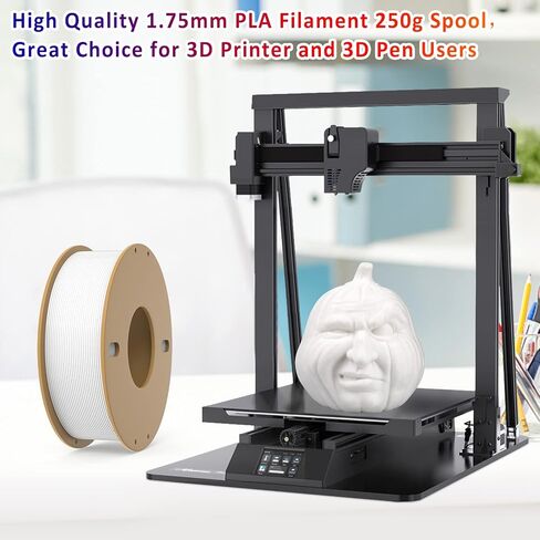 Dikale PLA+ 3D Printer Filament 1.75mm No Tangle, Neatly Wound Filament Net Weight 250g Spool, PLA Pro Plus, White in Saudi Arabia