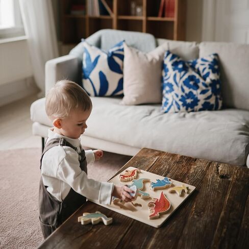 أحجية الحروف الأبجدية الخشبية من موشي | للأطفال 3 سنوات فما فوق | ألعاب مونتيسوري التعليمية ومرحلة ما قبل المدرسة (26 قطعة) in Kuwait