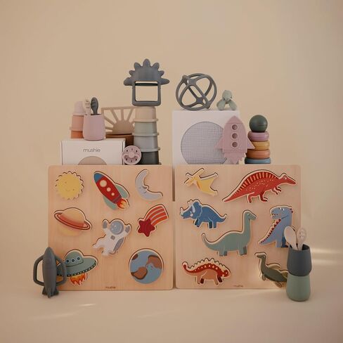 أحجية الحروف الأبجدية الخشبية من موشي | للأطفال 3 سنوات فما فوق | ألعاب مونتيسوري التعليمية ومرحلة ما قبل المدرسة (26 قطعة) in Kuwait