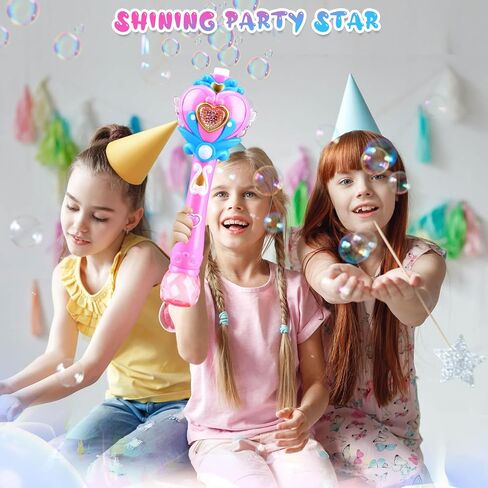 Beria Toys for Girls: Princess Toy Bubble Wand, Birthday Gifts for 3 4 5 6 7 8 Years Old Girl, Bubbles Machine Fairy Wands for Kids Light Up with Bubble Solution, Toddler Girl Toys Age 4-5 in Saudi Arabia