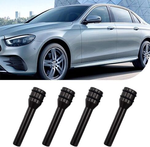 Crynod 4 PCS Car Door Lock Knobs, 0.4In x 1.9In Metal Vehicle Control Post Pins Replacements, Universal Automobile Interior Door Lock Knob Accessories for Cars Trucks SUVs Vans (Black) in Saudi Arabia
