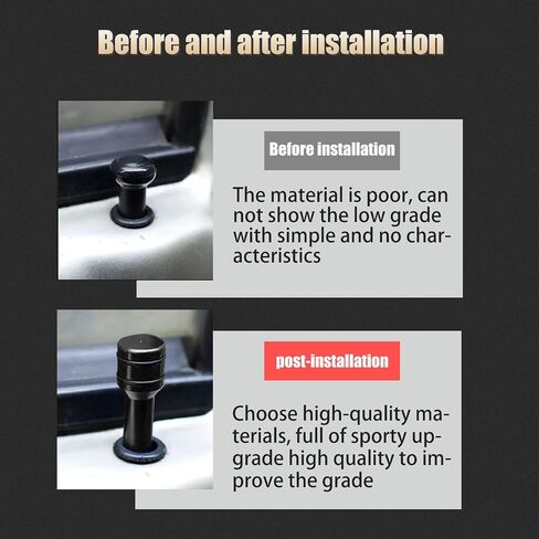 Crynod 4 PCS Car Door Lock Knobs, 0.4In x 1.9In Metal Vehicle Control Post Pins Replacements, Universal Automobile Interior Door Lock Knob Accessories for Cars Trucks SUVs Vans (Black) in Saudi Arabia