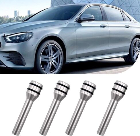 Crynod 4 PCS Car Door Lock Knobs, 0.4In x 1.9In Metal Vehicle Control Post Pins Replacements, Universal Automobile Interior Door Lock Knob Accessories for Cars Trucks SUVs Vans (Black) in Saudi Arabia