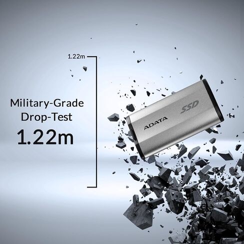 محرك أقراص الحالة الصلبة الخارجي المحمول ADATA SD810 1000G - ما يصل إلى 2000 ميجابايت/ثانية، USB 3.2 Gen 2x2، USB-C، مقاومة للماء IP68، تخزين موثوق للألعاب والطلاب والمهنيين in Kuwait