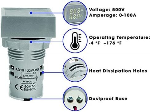 Dual Current/Voltage Meter Panel for Generator Power Monitoring in Saudi Arabia