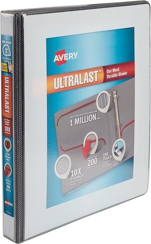 3 مجلدات حلقية من Avery Ultralast، حلقات مائلة 2.54 سم، متنوعة (2 أسود، 2 أزرق، 1 أحمر، 1 أبيض)، 6 مجلدات (79728) in Saudi Arabia