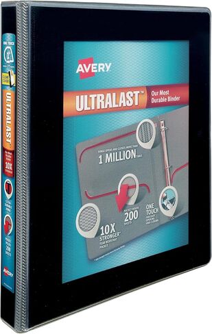 3 مجلدات حلقية من Avery Ultralast، حلقات مائلة 2.54 سم، متنوعة (2 أسود، 2 أزرق، 1 أحمر، 1 أبيض)، 6 مجلدات (79728) in Saudi Arabia