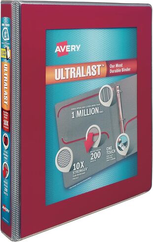 3 مجلدات حلقية من Avery Ultralast، حلقات مائلة 2.54 سم، متنوعة (2 أسود، 2 أزرق، 1 أحمر، 1 أبيض)، 6 مجلدات (79728) in Saudi Arabia