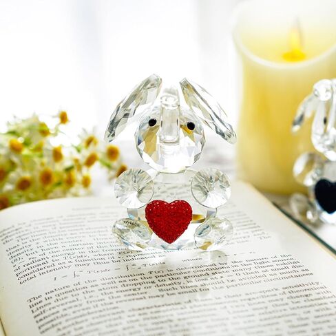 H&D HYALINE & DORA Handmade Crystal Elephant with Blue Heart Figurine Glass Animal Figurine Collectible Ornament Gift for Women Valentine's Day in Saudi Arabia