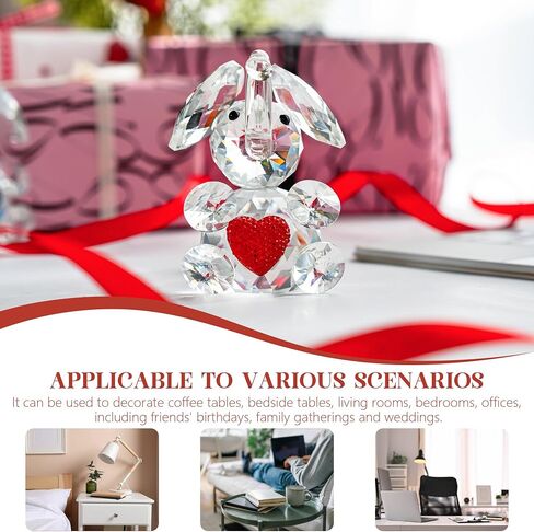 H&D HYALINE & DORA Handmade Crystal Elephant with Blue Heart Figurine Glass Animal Figurine Collectible Ornament Gift for Women Valentine's Day in Saudi Arabia