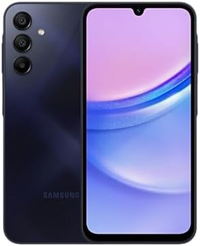 Samsung Galaxy A15 (SM-155M/DSN), 128GB 6GB RAM, Dual SIM, Factory Unlocked GSM, International Version (Ring Grip Case Bundle) (Blue Black) in Saudi Arabia