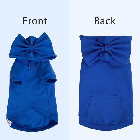 Allisandro Dog Hoodie مع ربطات عنق قابلة للتبديل، ملابس شتوية رائعة للكلاب، سترة بغطاء للرأس للحيوانات الأليفة، مقاس S، أزرق ملكي in Kuwait