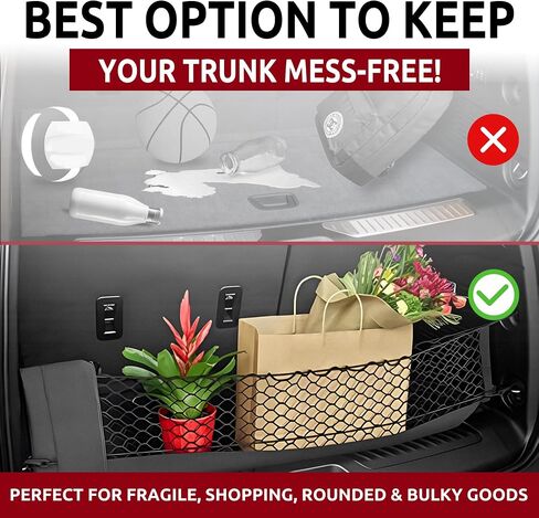 Envelope Style Trunk Mesh Cargo Net For Chevrolet Tahoe LS LT RST 2021-2024 - Car Accessories - Premium Trunk Organizers and Storage - Cargo Net for SUV - Vehicle Carrier Organizer for Chevrolet Tahoe in Saudi Arabia
