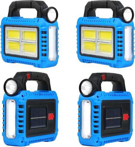 tansoren 4 حزمة مصباح يدوي LED لانقطاع التيار الكهربائي، أضواء الملحقات الأساسية للتخييم في الفانوس الشمسي، أضواء خيمة قابلة لإعادة الشحن للطوارئ، الإعصار، مجموعات النجاة، مصباح يعمل in Kuwait