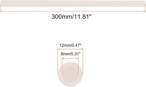 MECCANIXITY السيراميك غطاء الحرارية أنبوب 5x8x400 مللي متر الحرارية غطاء حماية السيراميك البيج ثقب واحد أنبوب اكسيد الالمونيوم للموقد وإدراج in Saudi Arabia