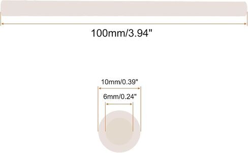 MECCANIXITY السيراميك غطاء الحرارية أنبوب 5x8x400 مللي متر الحرارية غطاء حماية السيراميك البيج ثقب واحد أنبوب اكسيد الالمونيوم للموقد وإدراج in Saudi Arabia