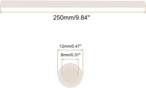 MECCANIXITY السيراميك غطاء الحرارية أنبوب 5x8x400 مللي متر الحرارية غطاء حماية السيراميك البيج ثقب واحد أنبوب اكسيد الالمونيوم للموقد وإدراج in Saudi Arabia