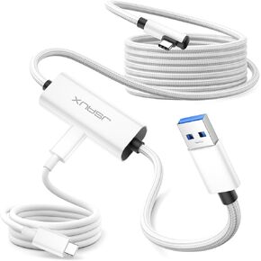 JSAUX Link Cable 16 FT Compatible with Oculus Quest 2 Accessories【 Charging While Playing | Play All Day Without Battery Pack 】 USB 3.0 High Speed Charger Compatible with Quest 2 1 Pro Pico 4 -White in Kuwait