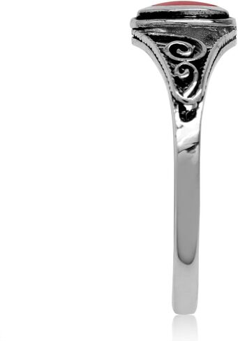 Silvershake Petite Marquise Shape Inlay 925 Sterling Silver Filigree Swirl and Spiral Style Ring in Saudi Arabia