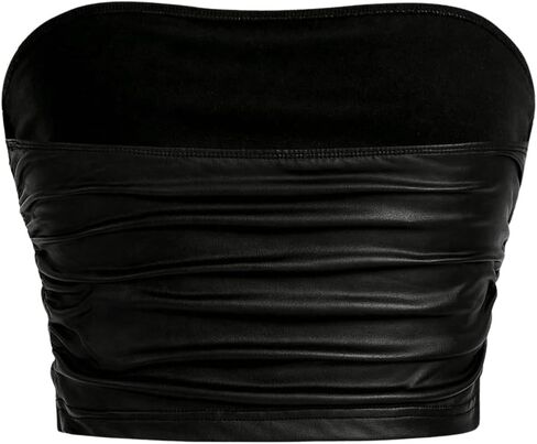 Floerns Women's Solid Bandeau Cropped Tops Strapless Sleeveless Crop Tube Top in Saudi Arabia