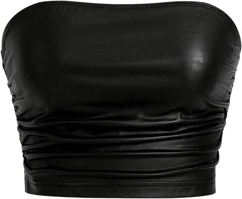 Floerns Women's Solid Bandeau Cropped Tops Strapless Sleeveless Crop Tube Top in Saudi Arabia