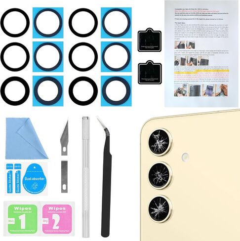 2PCS ASDAWN for Galaxy S22 Ultra Back Rear Camera Lens Glass Replacement for S22 Ultra 6.8 Inches Back Glass Camera Lens Repair kit,with Free Lens Film + Installation Manual + Repair Tool Set in Saudi Arabia
