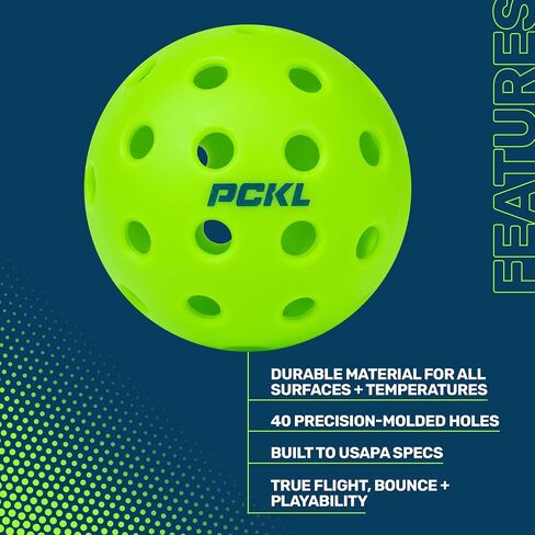 PCKL Optic Speed Pickleball Balls | Choose Indoor or Outdoor Pickleballs | USAPA Tournament Aproved | 4 Pack Crack-Resistant (Indoor Ice Blue) in Saudi Arabia