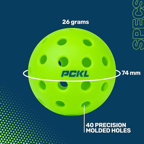 PCKL Optic Speed Pickleball Balls | Choose Indoor or Outdoor Pickleballs | USAPA Tournament Aproved | 4 Pack Crack-Resistant (Indoor Ice Blue) in Saudi Arabia