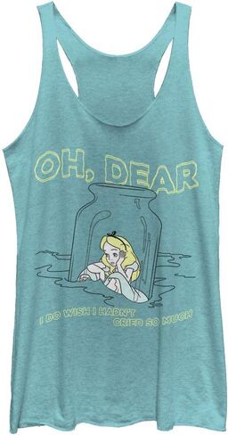 Disney Women's Alice in Wonderland Dear Tears Tri-Blend Racerback Layering Tank in Saudi Arabia