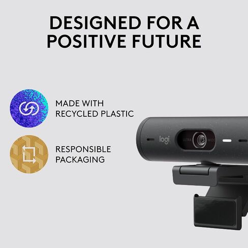 Logitech Brio 500 Webcam 4 MP 1920 x 1080 Pixels USB-C Graphite, W128163427 (1080 Pixels USB-C Graphite) in Saudi Arabia