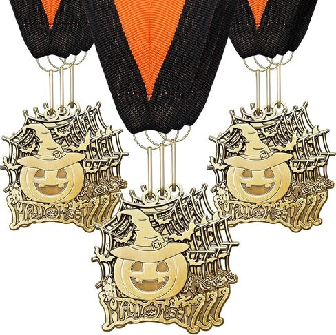 Halloween Medals Bulk Day of The Dead Medals Ghost Spider Skull Pumpkin Contest Trophy Awards with Neck Ribbon in Saudi Arabia