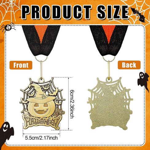 Halloween Medals Bulk Day of The Dead Medals Ghost Spider Skull Pumpkin Contest Trophy Awards with Neck Ribbon in Saudi Arabia
