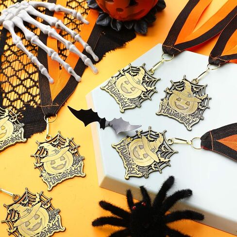 Halloween Medals Bulk Day of The Dead Medals Ghost Spider Skull Pumpkin Contest Trophy Awards with Neck Ribbon in Saudi Arabia
