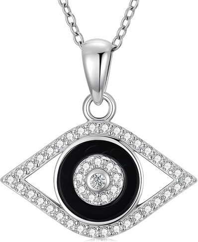 PEIMKO Evil Eye Pendant Necklace 925 Sterling Silver Greek Protection Jewelry for Women in Kuwait