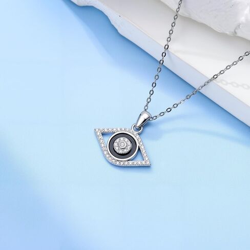 PEIMKO Evil Eye Pendant Necklace 925 Sterling Silver Greek Protection Jewelry for Women in Kuwait